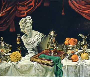 Abstracto famoso Painting - naturaleza muerta con platería 1962 Giorgio de Chirico Surrealismo
